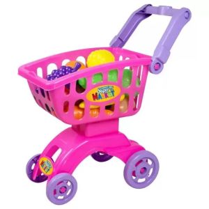 CARRINHO DE COMPRAS ROSA SUPER MARKET BRASKIT 8704