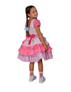 VESTIDO JUNINO MANGA FRUFRU SER GARORA