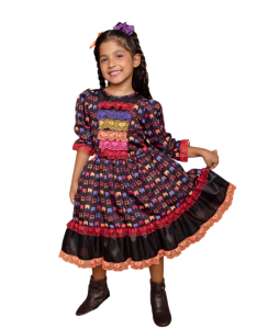 VESTIDO JUNINO BANDEIRINHA SER GAROTA