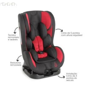 CADEIRA PARA CARRO ASTON LIFE 8009 PRETO/VERMELHO