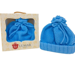 TOUCA TRICO AZUL BEBE LUMAR BABY