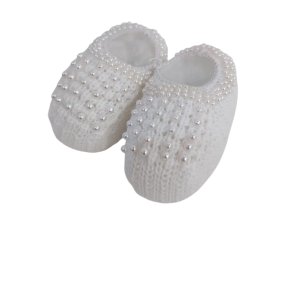 SAPATINHO DE TRICÔ FEMININO PEROLA BRANCO