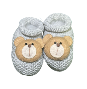 SAPATINHO DE TRICÔ LUMAR BABY URSO CINZA