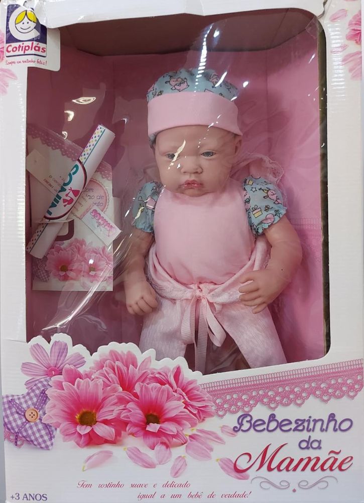 Boneca Bebezinho Da Mamae C/ Macacao Recem Nascido Reborn