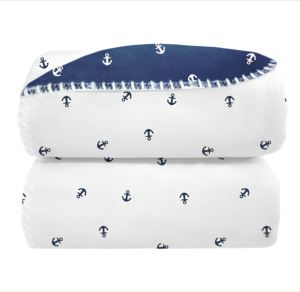 MANTA MICROPOLAR ÂNCORA AZUL LAÇO BEBÊ