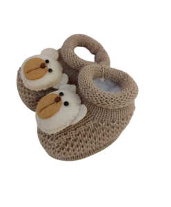 SAPATINHO DE TRICÔ MASCULINO URSO BEGE