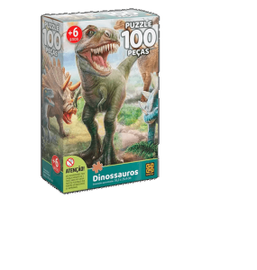 QUEBRA-CABEÇA 100 PEÇAS DINOSSAUROS GROW 2660