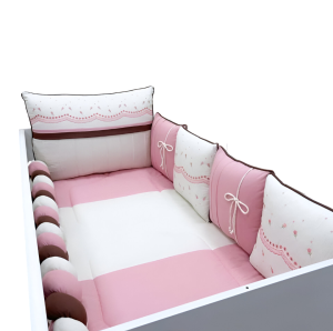 KIT BERÇO 11 PEÇAS ESMERALDA AMOR TULIPA ROSA 6994