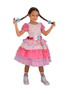 VESTIDO JUNINO MANGA FRUFRU SER GARORA