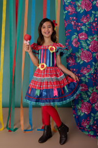VESTIDO JUNINO BANDEIRANTES SER GAROTA