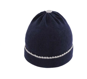 KIT GORRO, LUVA E SAPATINHO PIMPOLHO AZUL MARINHO