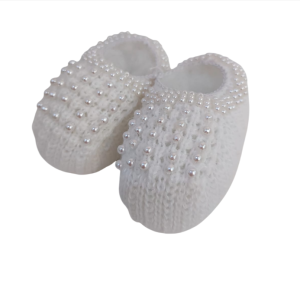 SAPATINHO DE TRICÔ FEMININO PEROLA BRANCO
