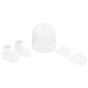 KIT GORRO, LUVA E SAPATINHO PIMPOLHO RN BRANCO