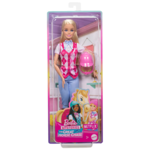 Barbie Detetive A Grande Corrida de Cavalos Boneca Malibú Equitação