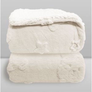 COBERTOR LAÇO BEBE URSO RELEVO SHERPA