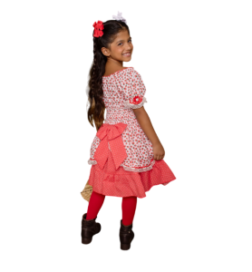 VESTIDO JUNINO LASTEZ MORANGUINHOS SER GAROTA