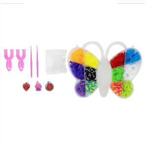 MALETA BORBOLETA COM ELÁSTICOS PAR FAZER PULSEIRAS, ANÉIS CHAVEIROS E MUITO MAIS BOX BORBOLETA